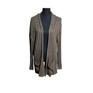 Pink Republic Neutral Green Open Front Cardigan Sweater Women's Large